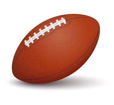 Beyaz arka planda Amerikan futbol topu