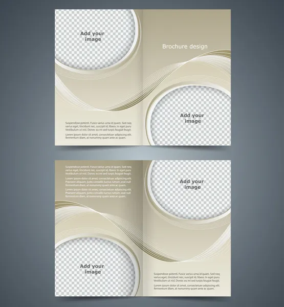 Brochure marron, conception de gabarits avec vagues, présentation d'entreprise broc — Image vectorielle