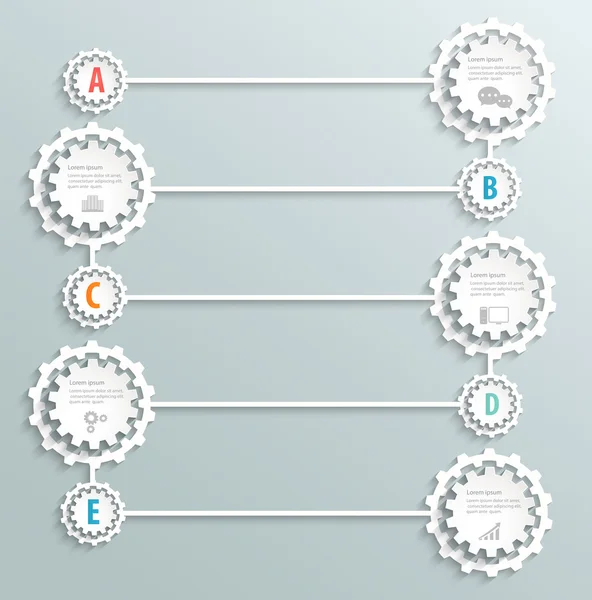 Infografía de diseño de papel con iconos, formas geométricas de papel . — Vector de stock