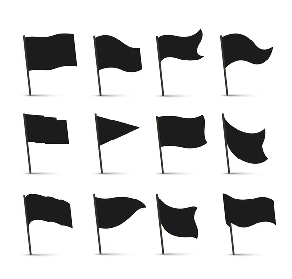 Iconos de bandera negra — Vector de stock