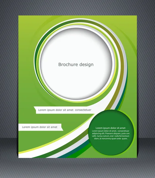 Brochure de design vert, couverture de magazine, dépliant ou affiche — Image vectorielle