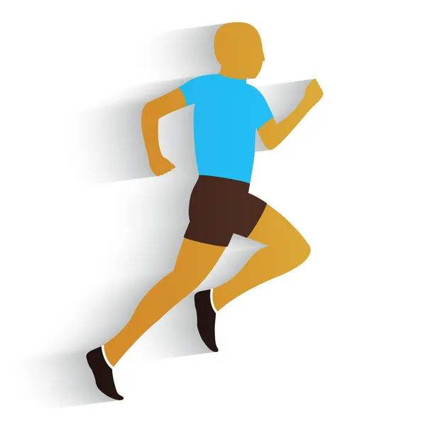 Běžící muž na bílém pozadí — Stockový vektor