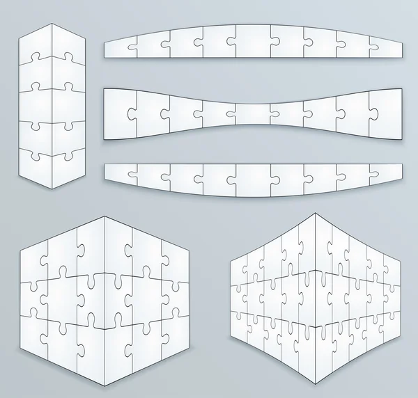 Kus skládačky puzzle šablona — Stockový vektor