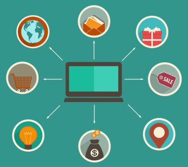 düz tasarım online finans app, finansal analytics izleme 