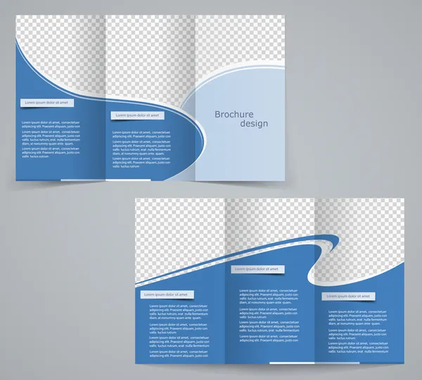 Three fold business brochure template, corporate flyer or cover — Stock Vector