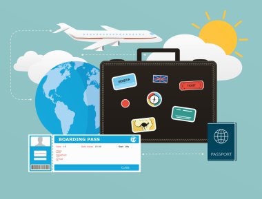 simgeler seyahat, turizm nesneler ayarlayın ve fla içinde seyahat