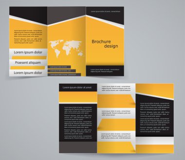 üç kat iş broşür şablonu, kurumsal broşür veya kapak 