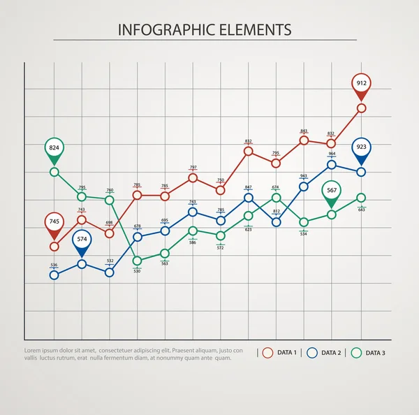 Elements of infographics with colored graphics. — Stock Vector