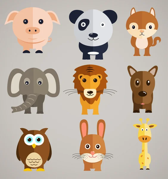 Vtipné kreslené zvířata — Stockový vektor