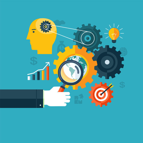 Креативная концепция рабочего процесса, поисковой выдачи или брейя
