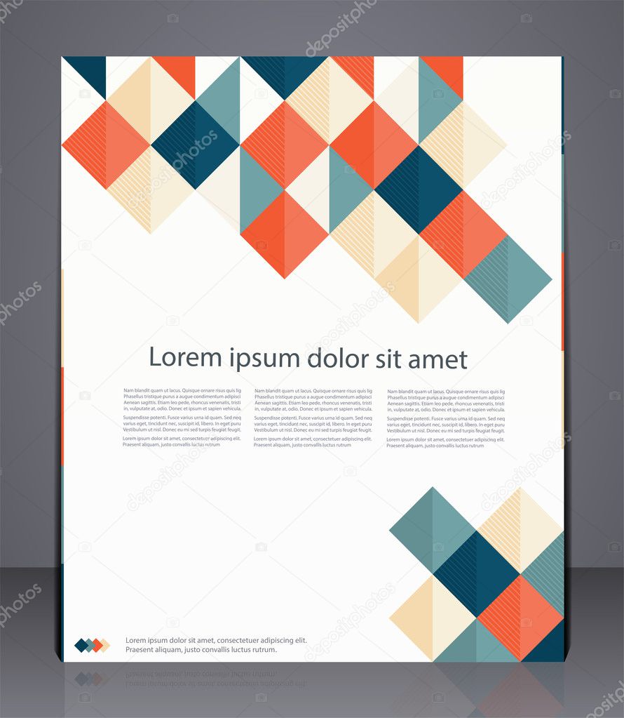 Vector layout business flyer, magazine cover, or corporate geome