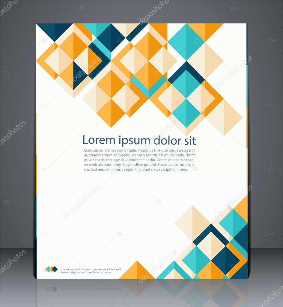 Vector layout business flyer, magazine cover, or corporate geome