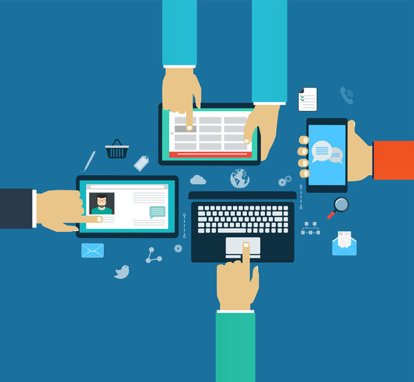 Взаимодействие руки с помощью мобильных приложений, концепция мобильных приложений
