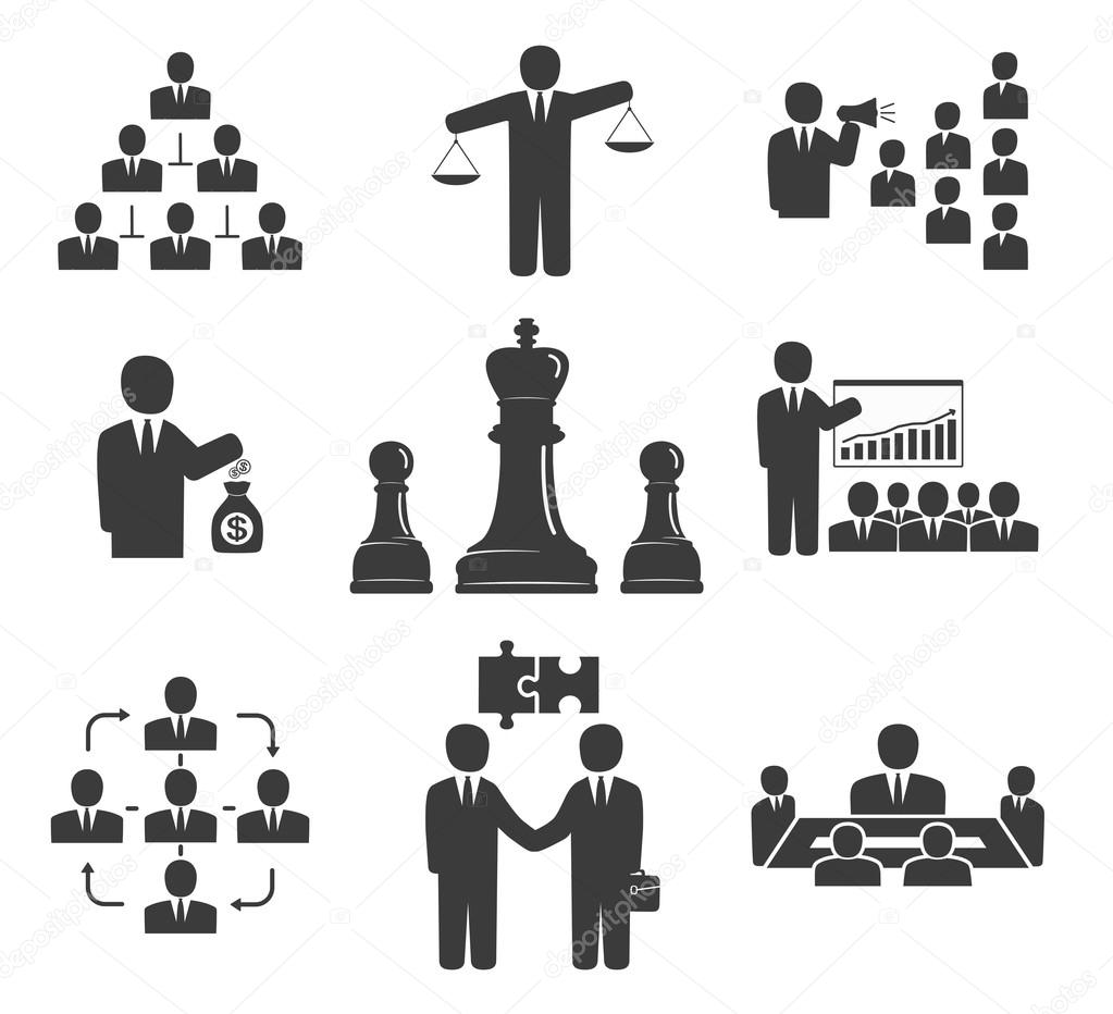 Business people. Office icons, conference, workforce, business m