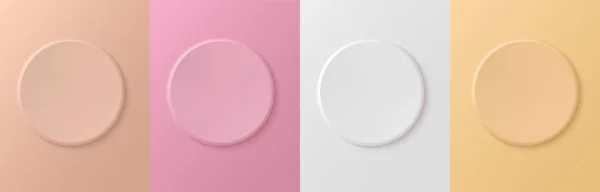 Color Circles Cosmetic Product Beige Pink Yellow White Color Top — Stockvector