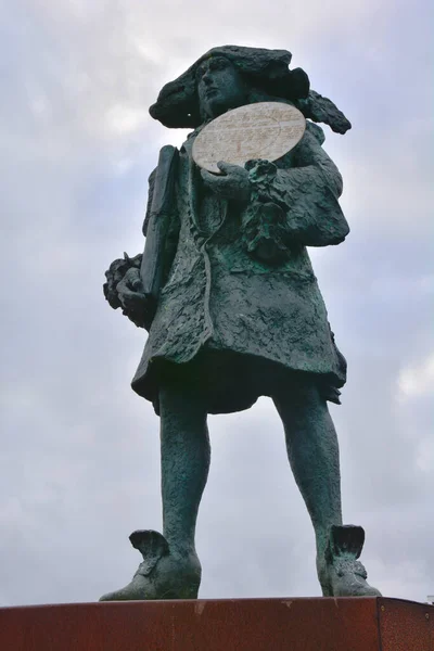 Άγαλμα Του Willem Vlamingh Στο Oost Νήσος Vlieland Ολλανδός Καπετάνιος — Φωτογραφία Αρχείου