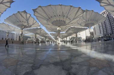 Medine, Suudi Arabistan bileşik nabawi Mescid, dev perdesi balıkgözü görünümü