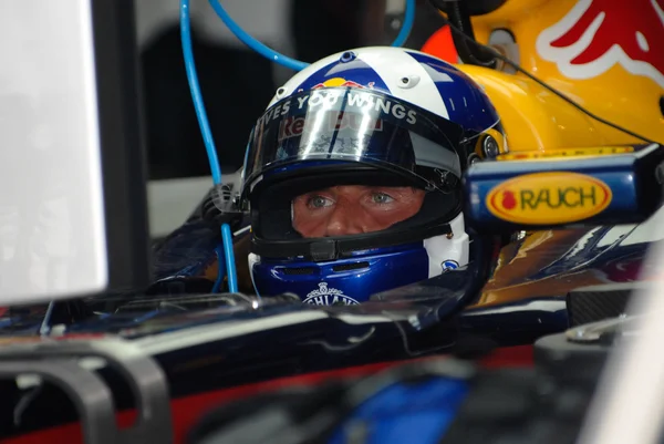 Red Bull Rb3 - David Coulthard de corrida — Fotografia de Stock