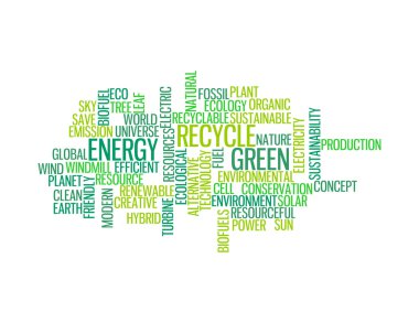 Recycle green energy info text graphics and arrangement concept clipart