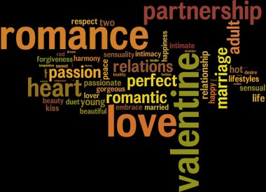 saygı, sevgi, romantizm bilgi metin grafik ve düzeni kavramı