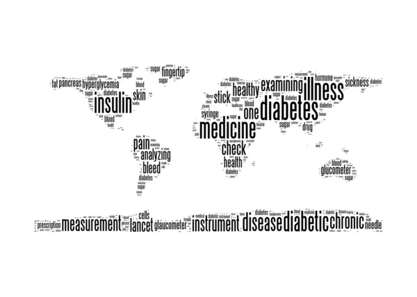 Diabete malattia info testo grafica e disposizione parola nuvole concetto — Foto Stock