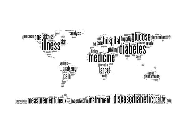 Diabete malattia info testo grafica e disposizione parola nuvole concetto — Foto Stock