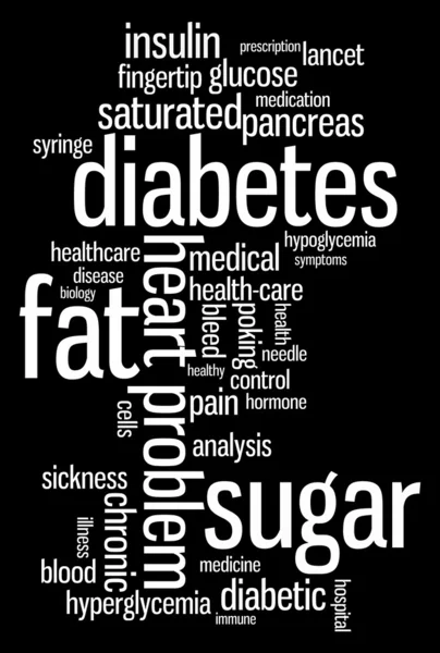 Diabetes sickness info text graphics and arrangement word clouds concept — Stock Photo, Image