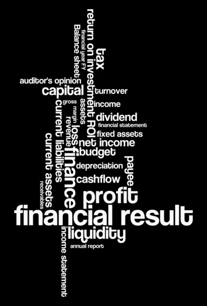 Finanzbegriffe und Linguistik Infotext Grafiken und Anordnung Wortwolken — Stockfoto