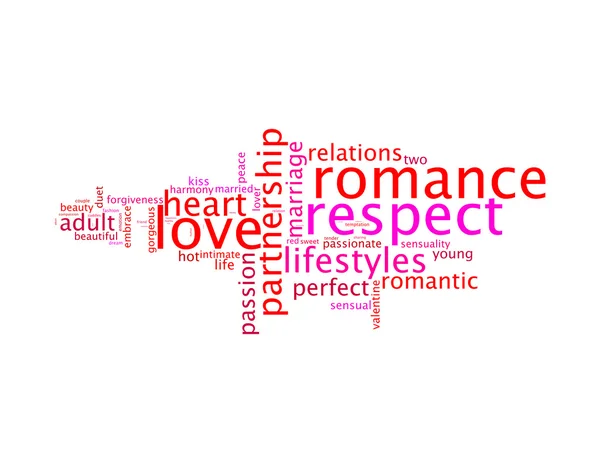Rispetto, amore, romanticismo info grafica del testo e concetto di disposizione — Foto Stock