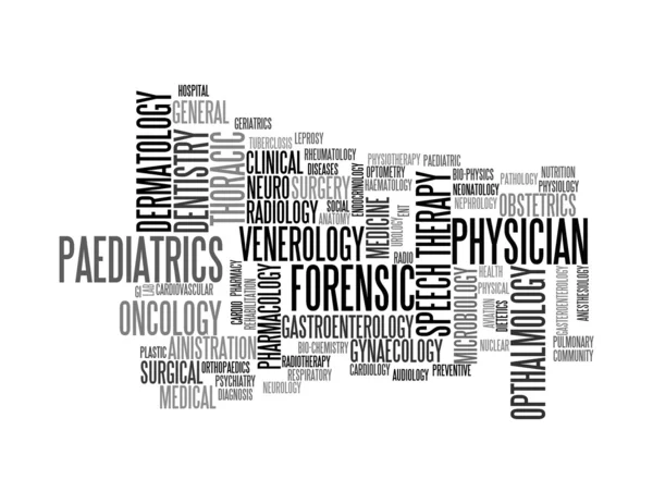 医学专科专业人员信息文本图形和安排的概念 — 图库照片