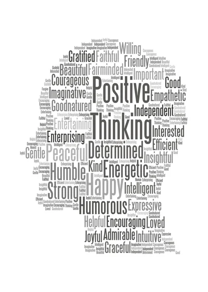 Positive thinking info text graphics and arrangement word clouds — Stock Photo, Image