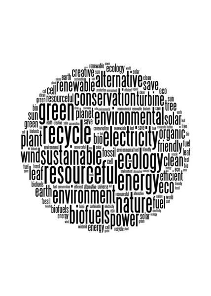 Green energy and recycle info-text graphics and arrangement word clouds concept — Stock Photo, Image