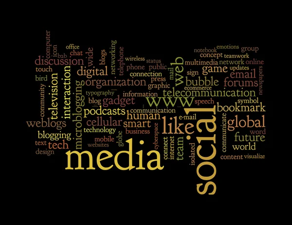 Social media info-text graphics and arrangement concept — Stock Photo, Image