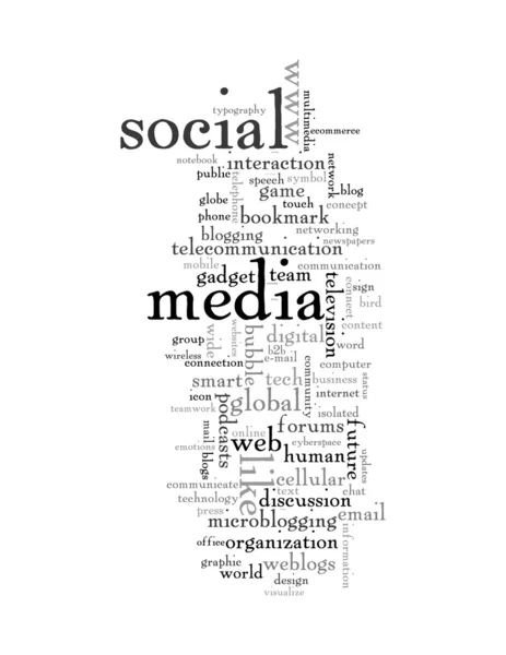 Informações de mídia social gráficos de texto e arranjo conceito — Fotografia de Stock