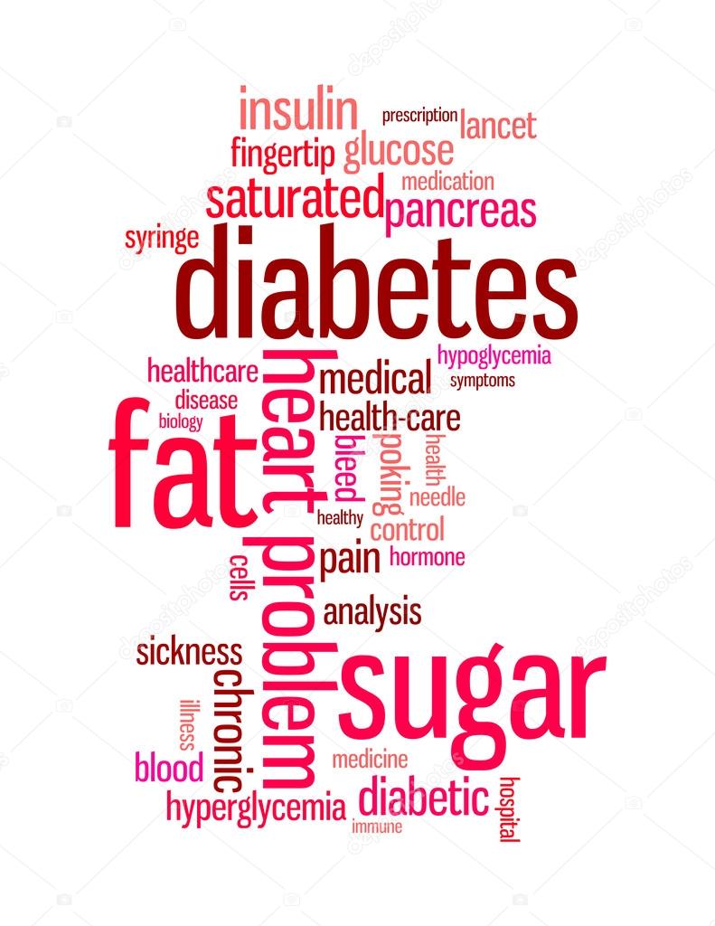 Diabetes sickness info text graphics and arrangement word clouds concept