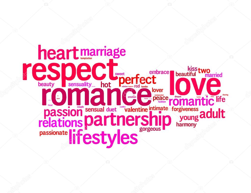 Respect, love, romance info text graphics and arrangement concept