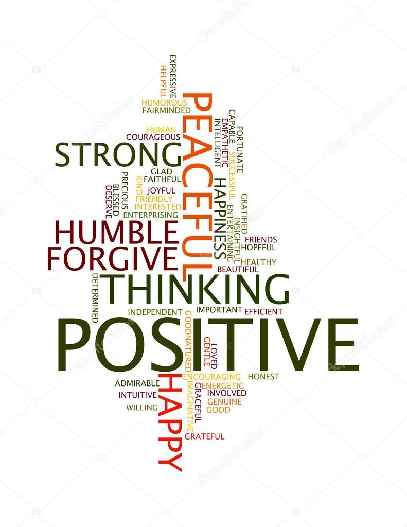 Positive words info text graphics and arrangement concept