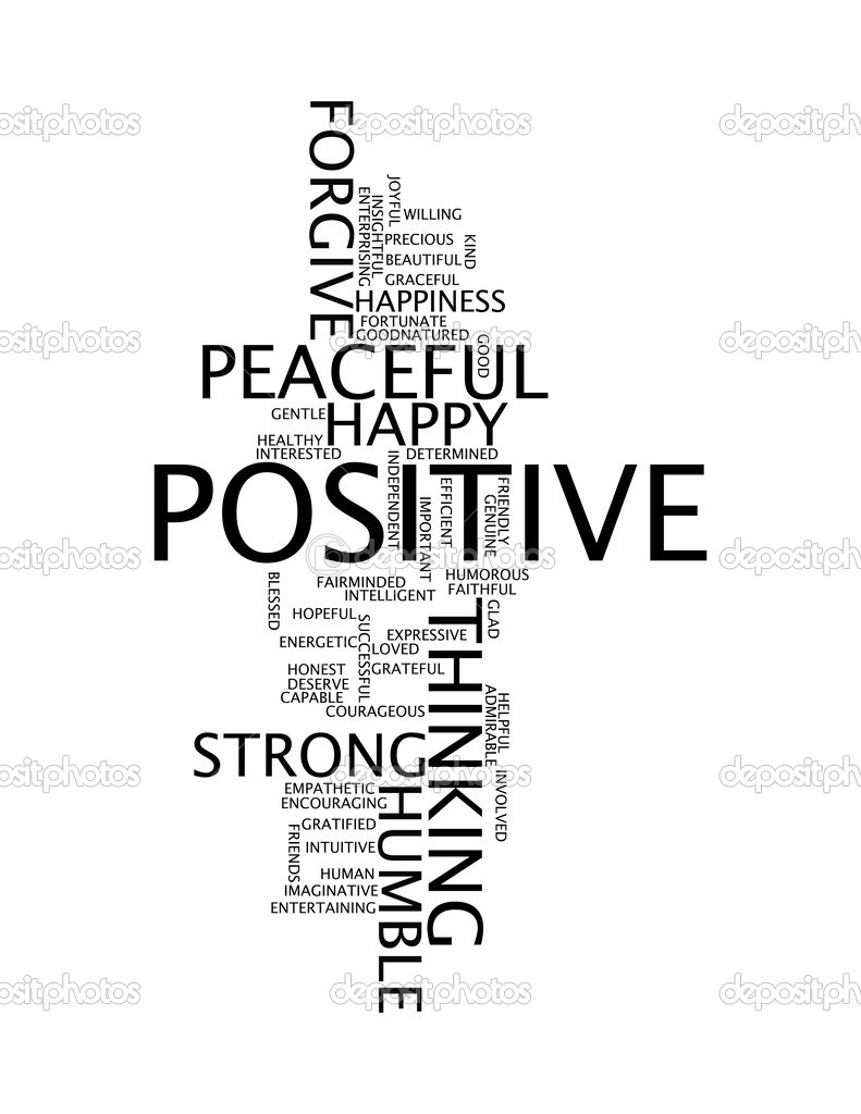 Positive words info text graphics and arrangement concept Stock Photo