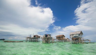 Deniz gysies evler stilts üzerinde