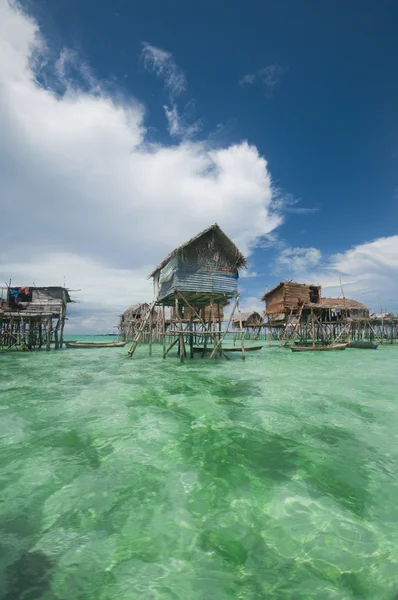 Deniz gysies evler stilts üzerinde — Stok fotoğraf