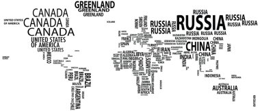 Dünya Haritası, ülkeler, kıtalar, ülkeler vektör