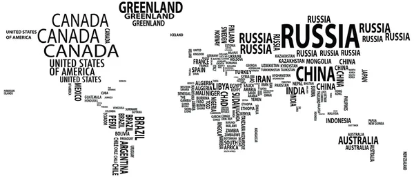 Mapa do mundo, países, continentes, nações vetor — Vetor de Stock