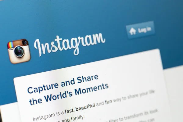 Cuplikan layar log Instagram di situs web di Kuala Lumpur, Malaysia — Stok Foto