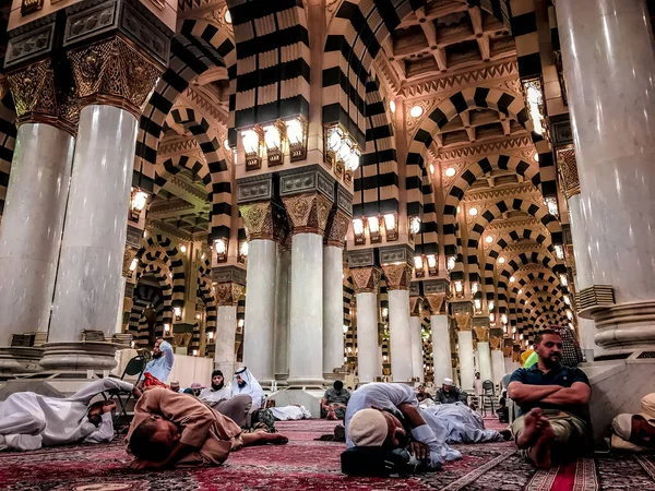 Madina Saudi Arabia Circa 2019 Interiérové Dekorace Mešity Masjid Nabawi — Stock fotografie