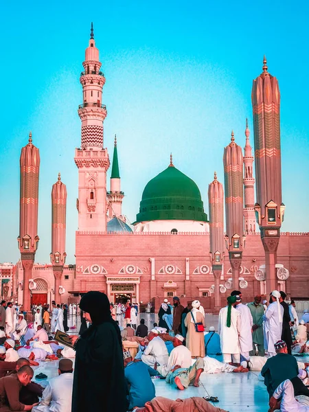Madinah Saudi Arabia Circa 2019 Зовнішній Вид Мечеті Масджид Набаві — стокове фото