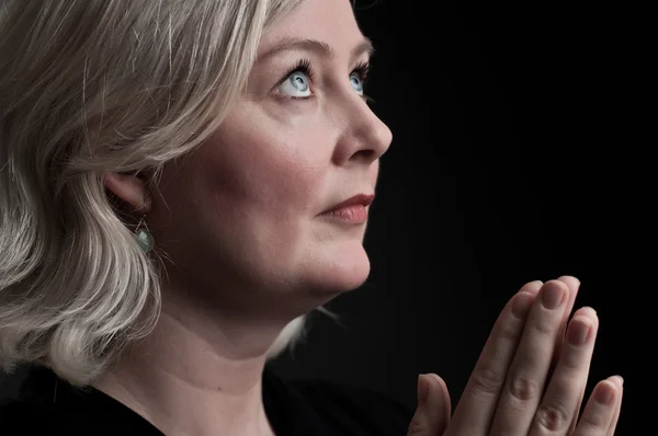 Caucasian Woman Praying — Stock Photo, Image