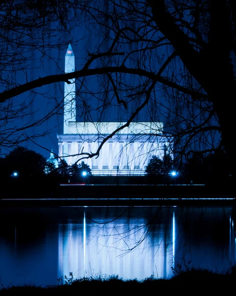 Washington dc skyline w nocy — Zdjęcie stockowe