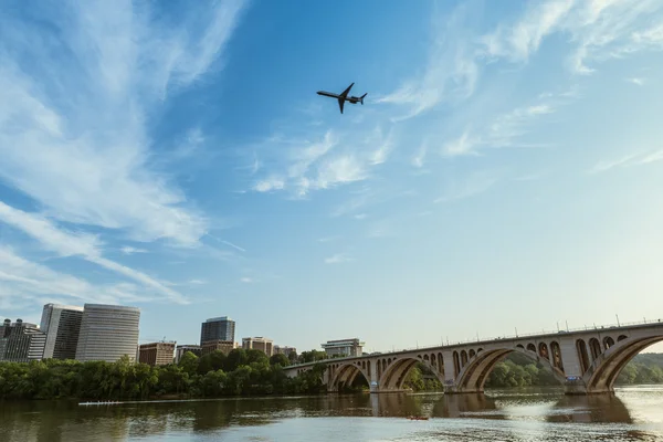 Rosslyn Virginia with the Francis Scott Key Bridge — Stock Photo, Image