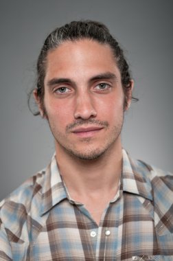 Beyaz adam boş ifade profil portrtait