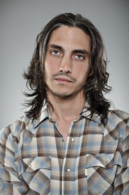 Beyaz adam boş ifade profil portrtait